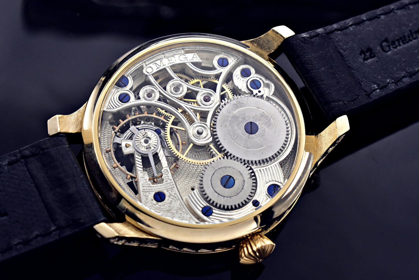 Unikátní skeletové hodinky OMEGA ORLOJ REGULATEUR 1919