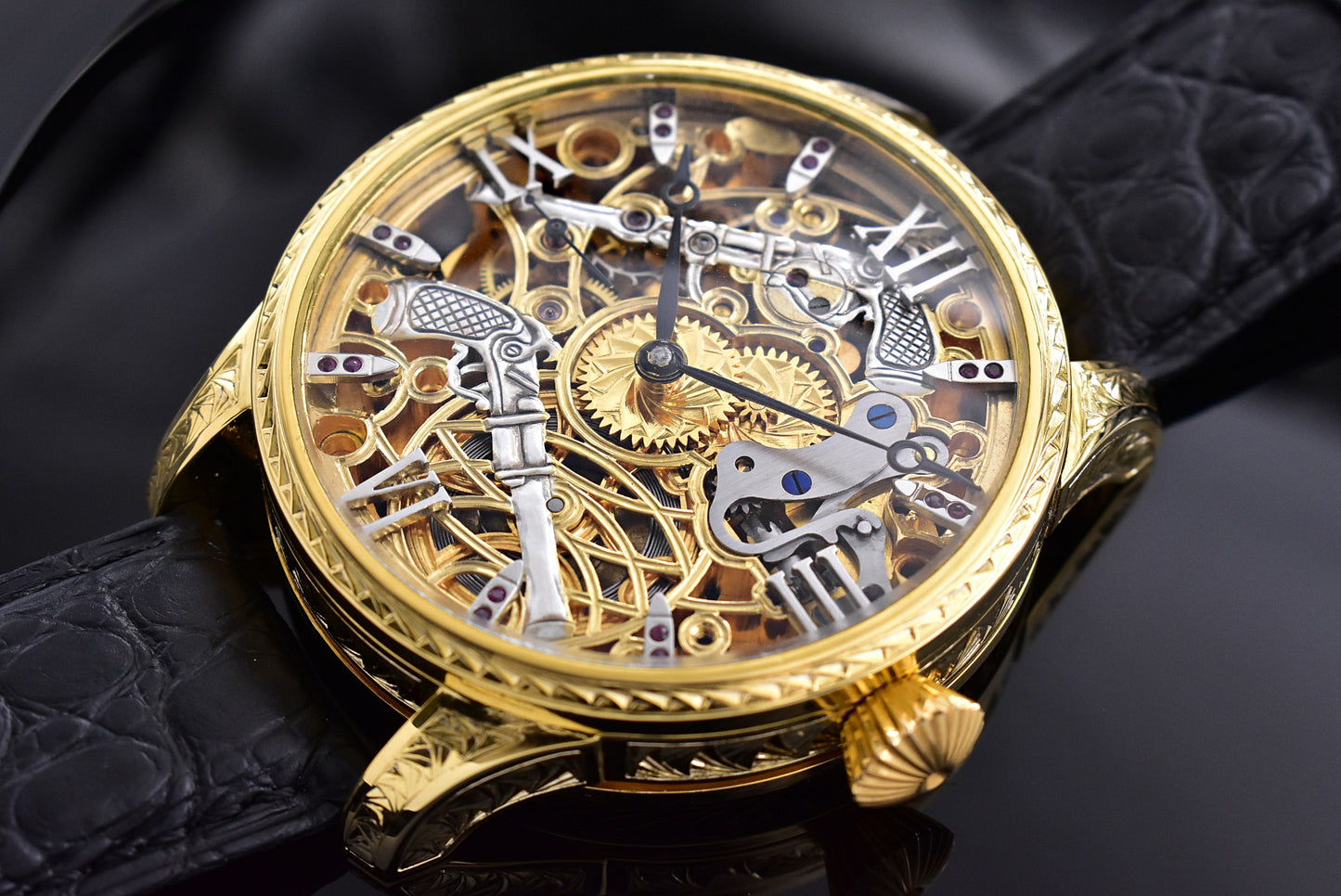 Unikátní skeletové hodinky OMEGA "ZBROJAŘ" 1934