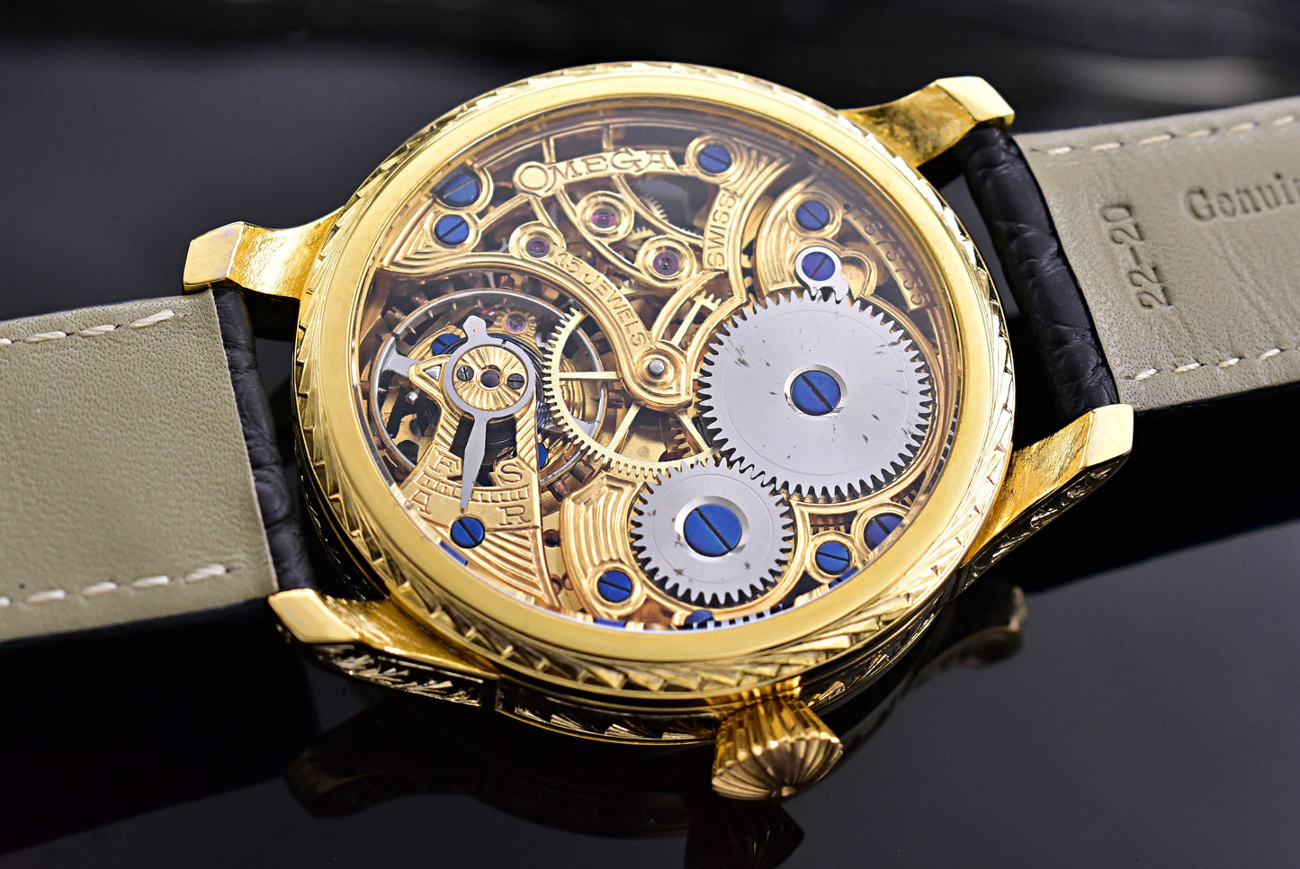 Unikátní skeletové hodinky OMEGA "ZBROJAŘ" 1934