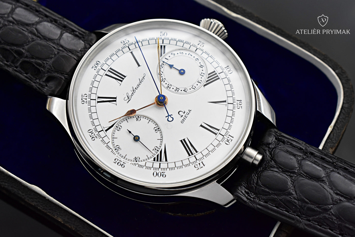 Starožitné švýcarské hodinky Chronograf OMEGA LABRADOR 1900