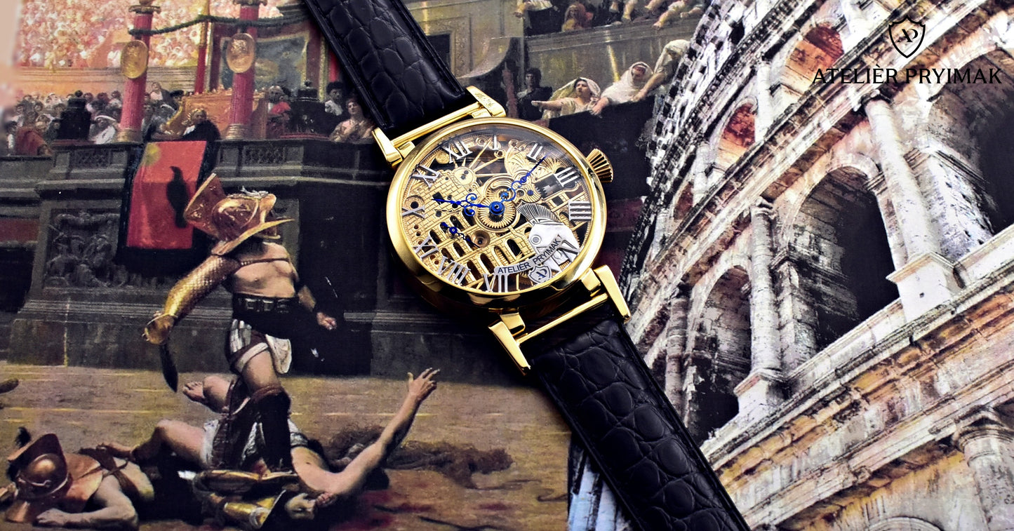 Exkluzivní skeletové hodinky IWC Schaffhausen "GLADIÁTOR" 1926