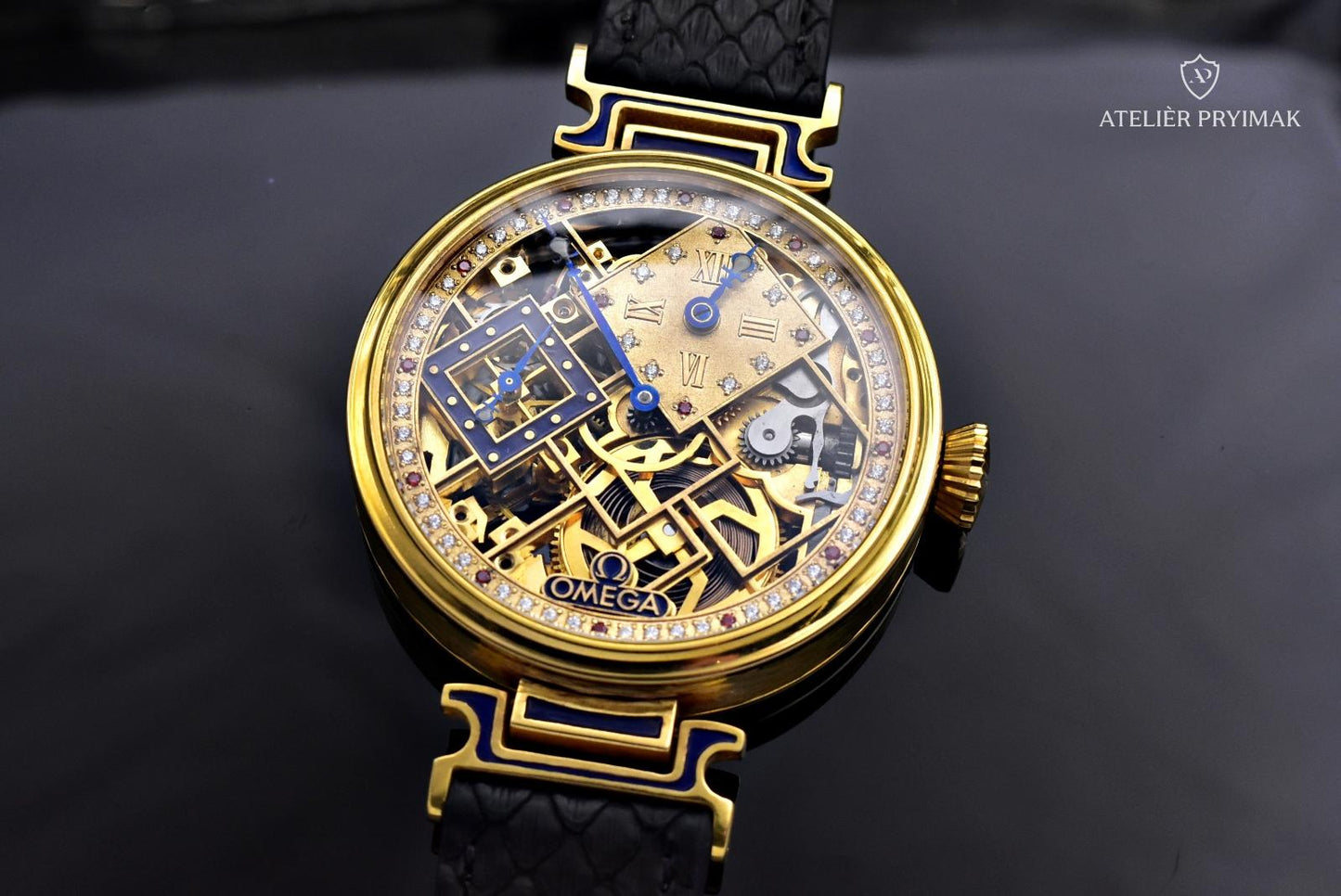Exkluzivní starožitné skeletové hodinky OMEGA 1914