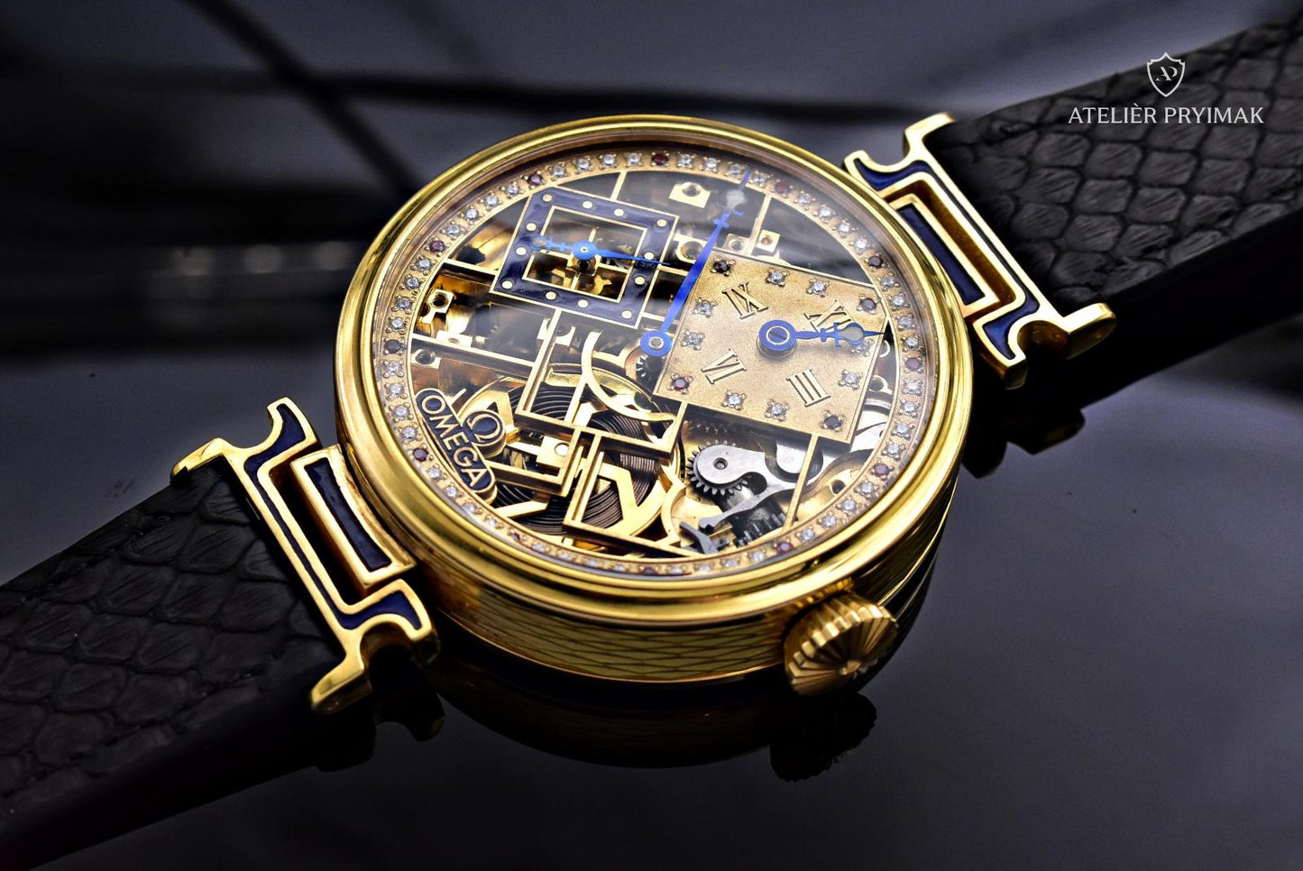 Exkluzivní starožitné skeletové hodinky OMEGA 1914
