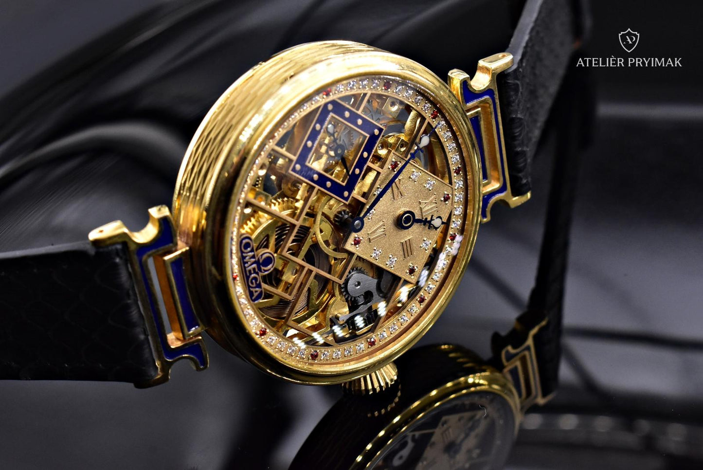 Exkluzivní starožitné skeletové hodinky OMEGA 1914