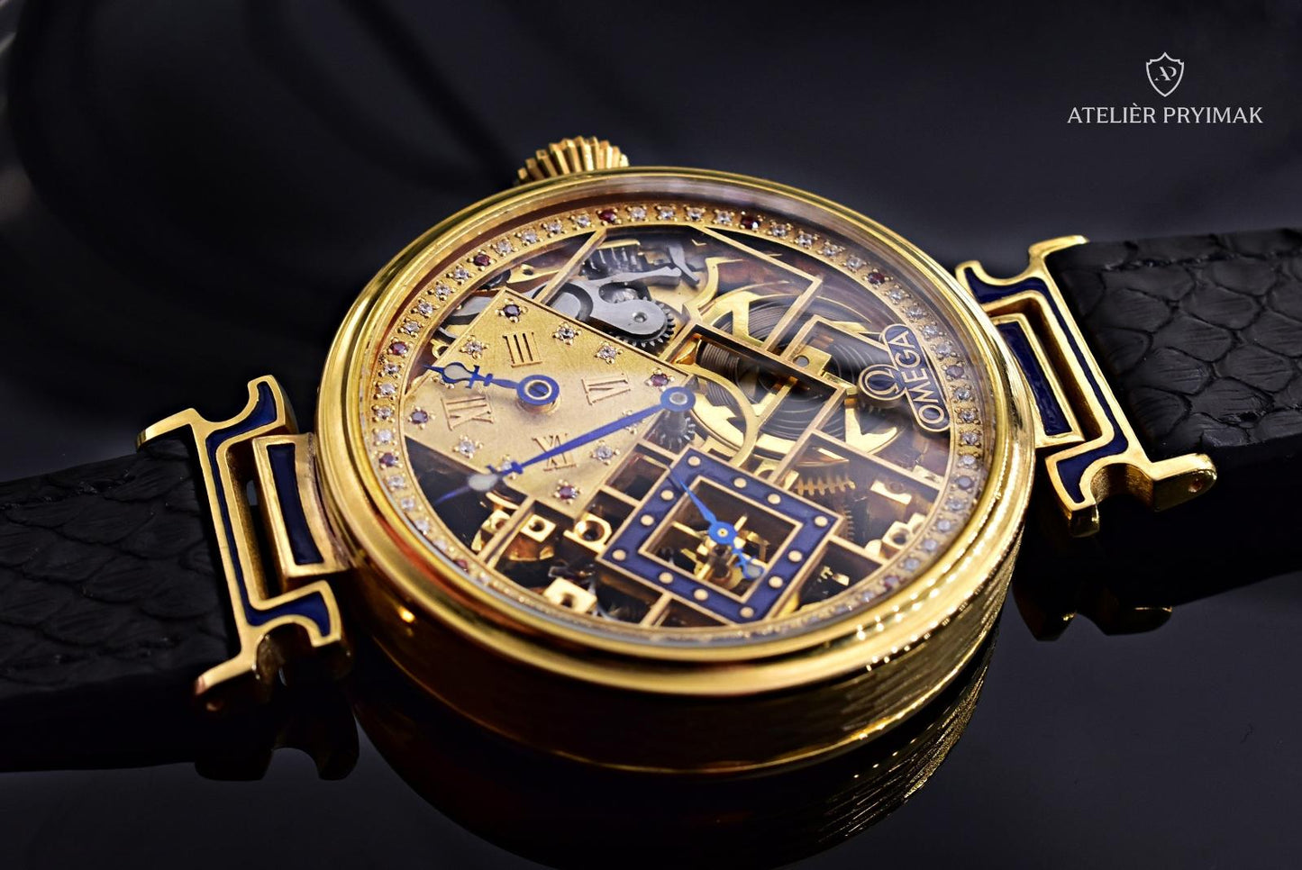 Exkluzivní starožitné skeletové hodinky OMEGA 1914