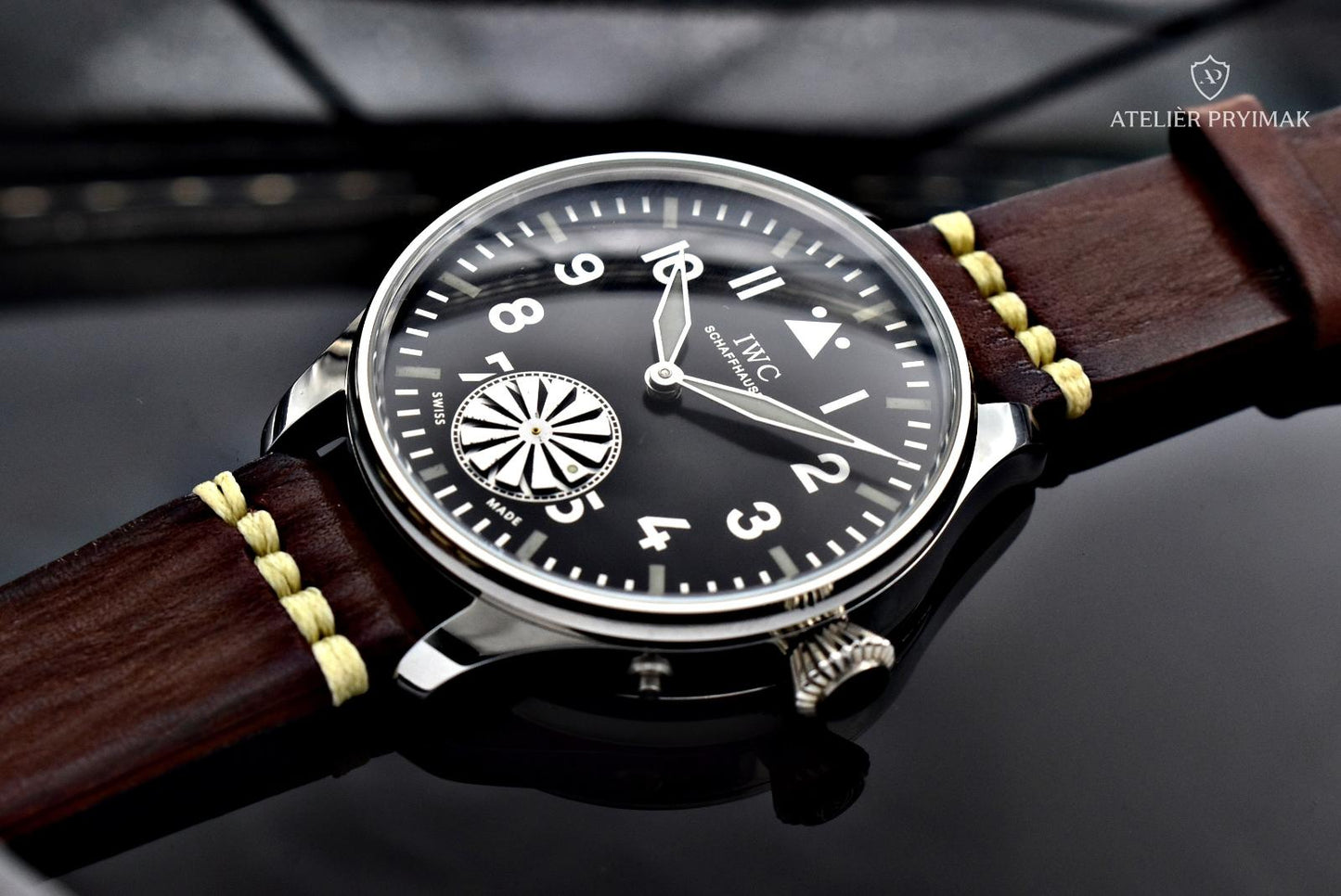 Letecké /pilotní starožitné hodinky IWC Schaffhausen 1911 s turbinou