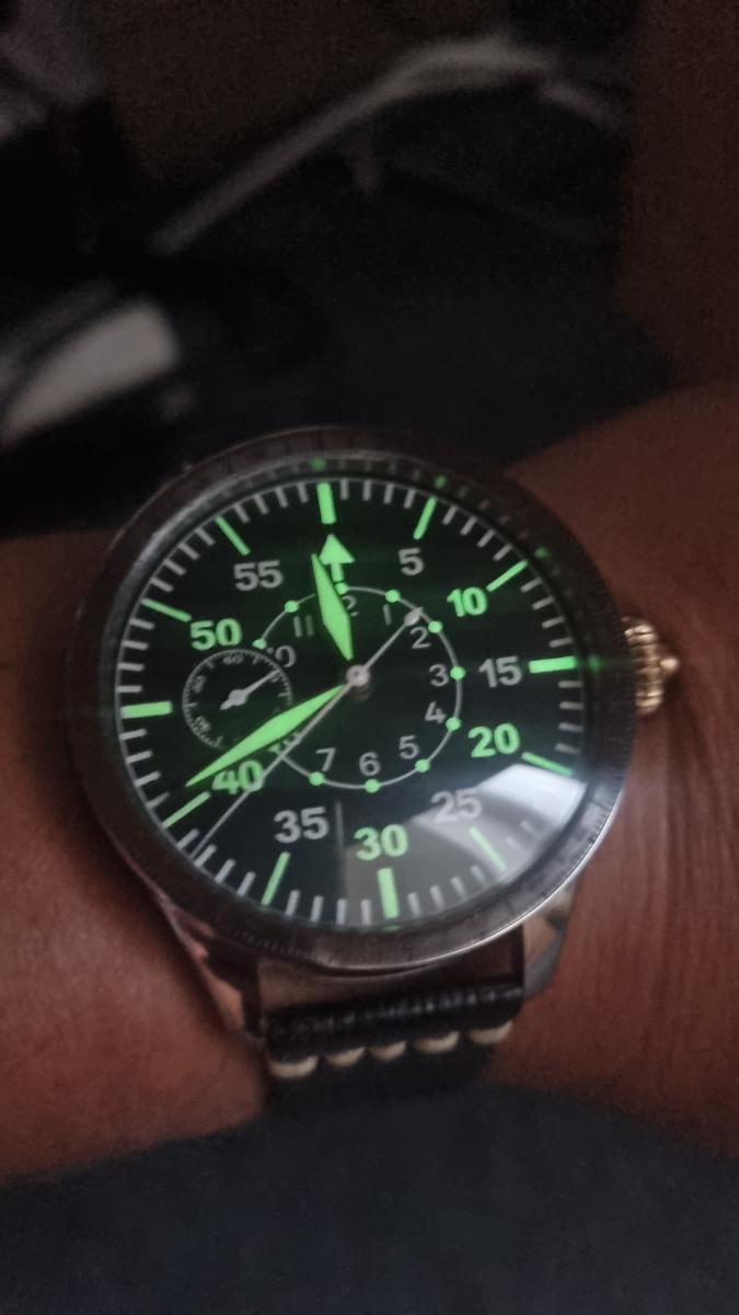 Masivní Letecké/ pilotní Hodinky Chronograf B-Uhr Luftwaffe