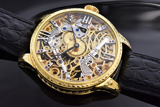 Unikátní skeletové hodinky OMEGA "ZBROJAŘ" 1934
