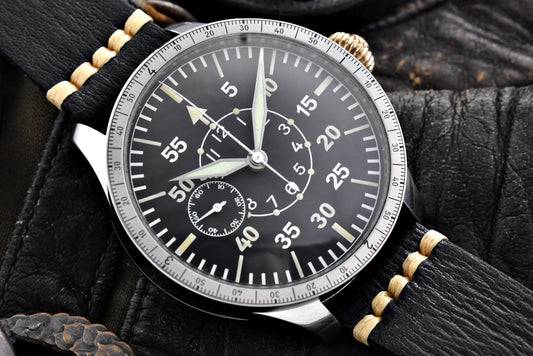 Masivní Letecké/ pilotní Hodinky Chronograf B-Uhr Luftwaffe