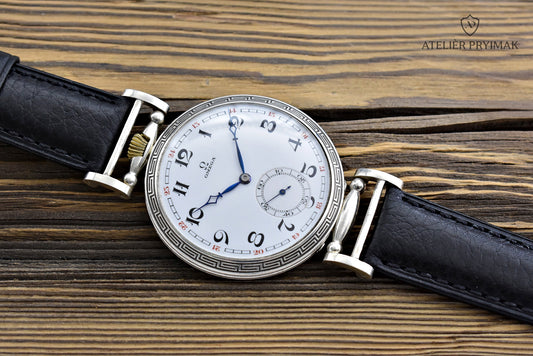 Starožitné Stříbrné Švýcarské Hodinky OMEGA 1925